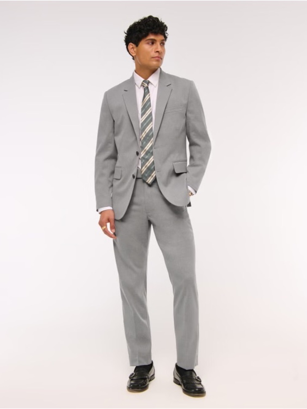 The A&F Collins Athletic Fit Blazer Men's Light Gray